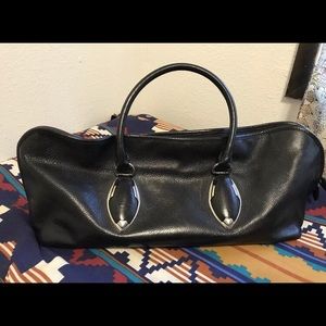 Tahari Black Leather Satchel Western Leather Bag